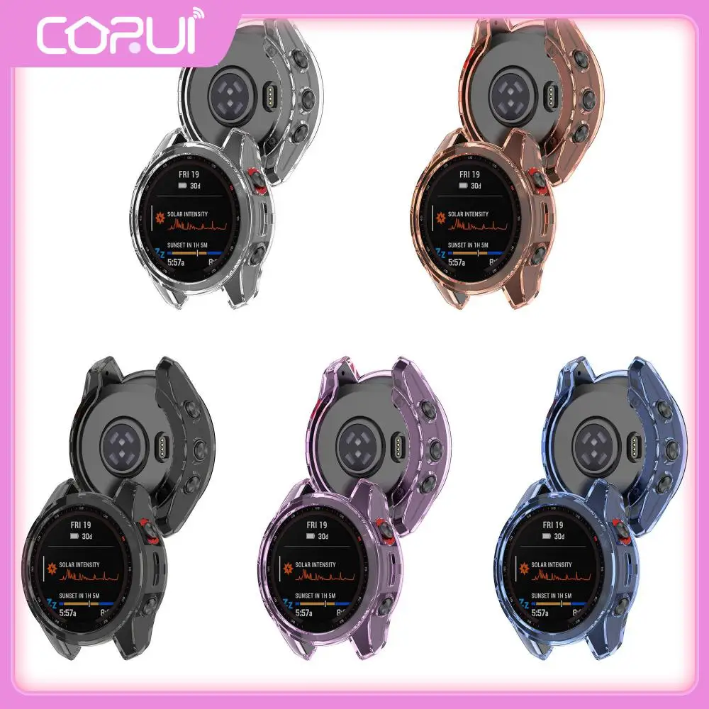 

Watch Case Candy Color Smart Accessories Protective Case Half-pack Hollow Anti-fall Protective Cover For Garmin Fenix7/7s