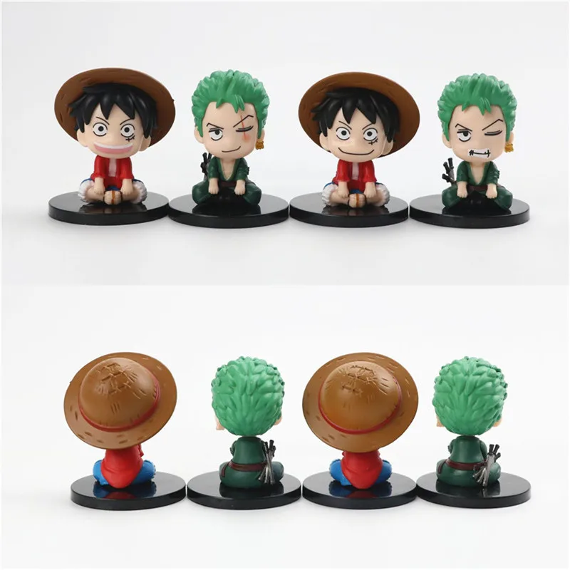 

4pcs/set 7.5cm one piece luffy zoro Anime Figure Toy Collection Model Toy Action figure for friends gift