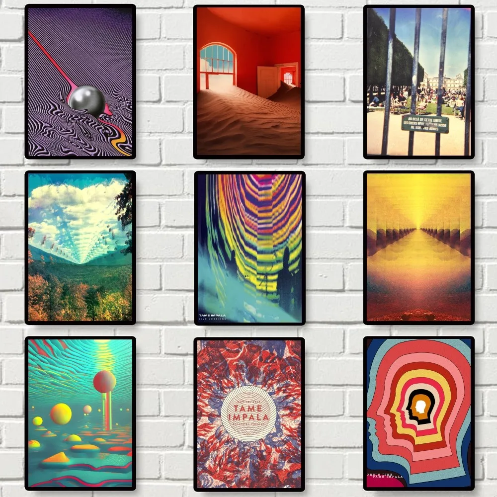 Tame Impala психоделический музыкальный постер галерея принты самоклеящиеся