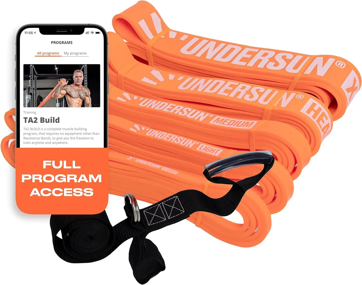 

Home Gym & Exercise Equipment - Muscle Building Workout Program with 5-Band Home Workout Resistance Rubber Bands Set- 5 Diff