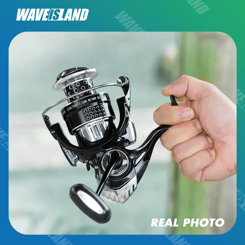 WAVEISLAND Big Strong Sea Fishing Spinning Reel 2500-7500 Metal Spool Saltwater Catfish Surfcast Fish Molinete |