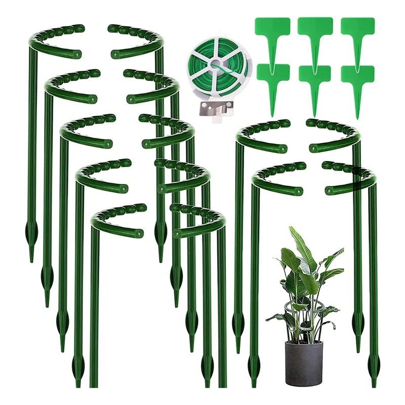 

Pack Of 14 Plant Supports For The Garden,Semi-Round Garden Plant Holder, Flower Support, Plant Support For Potted Plants