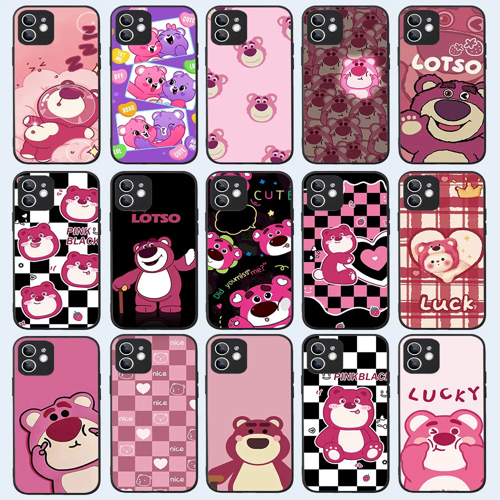 

YS-66 Strawberry Bear Silicone Case For Samsung A6 A8 A10 A10S A20S A22 A30S A50 A50S A53 A70 A70S A03 A03S A9 Core