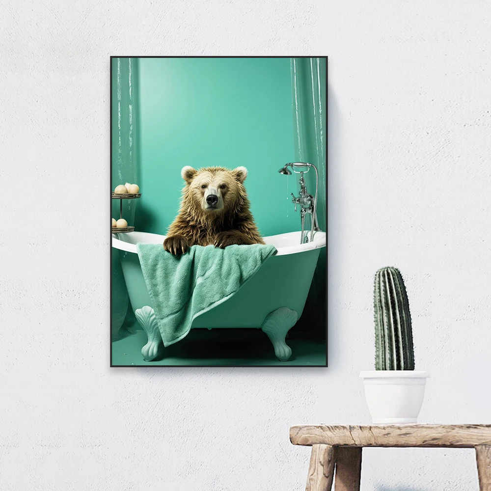 Милый плакат с рисунком енота забавные животные медведь настенное искусство