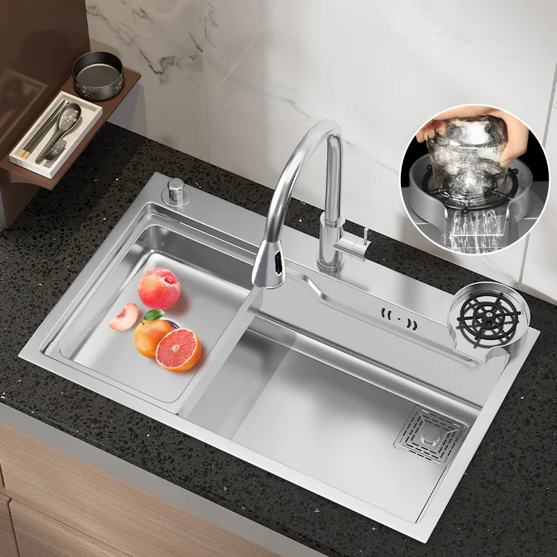 

Kitchen 304 stainless steel sink Japanese nano dishwasher sink single basin undercounter sink large single sink