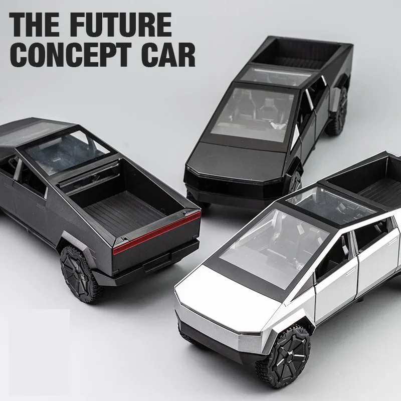 Cybertruck Pickup 1:24 модель автомобиля из серебряного сплава грузовик литье под