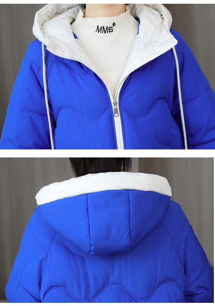 Mid-Long Winter Jacket Parkas 2022 New Women's Cotton Coats Casual Hooded Cotton-Padded Parka Coat Student Snow Padded Outwear