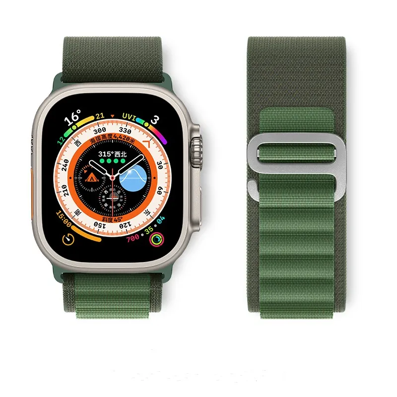 

New style orange green white Strap 49mm ultra nylon watch band Apple watch strap popular Band For Apple watch 8