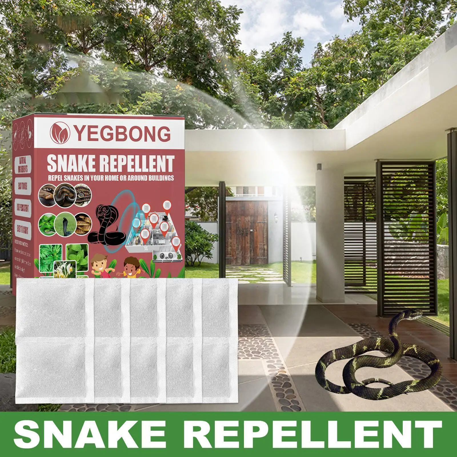 

Эффективная 100% натуральная Сумка-Репеллент для сада, Репеллент для змеи, безопасная уличная Сумка-Репеллент для змеи, Z7u8