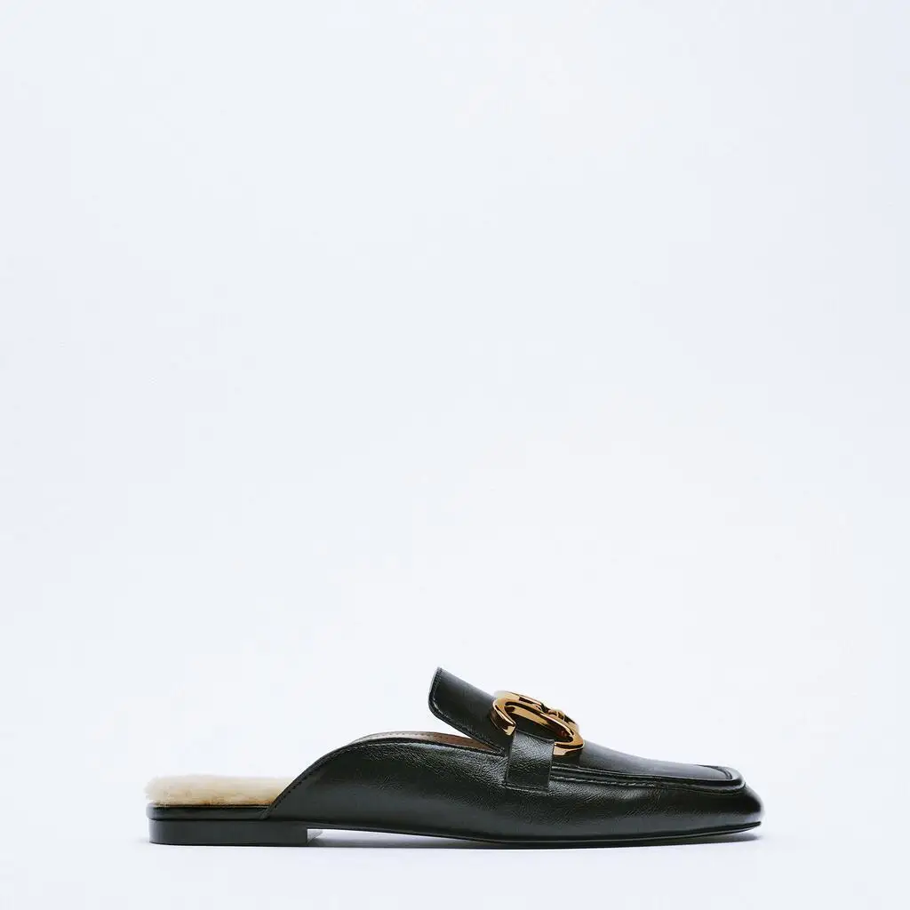 

Шлепанцы женские с заклепками, меховые низкие сланцы, мюли, плюшевые мягкие мюли на плоской подошве, Повседневные базовые туфли из искусств...