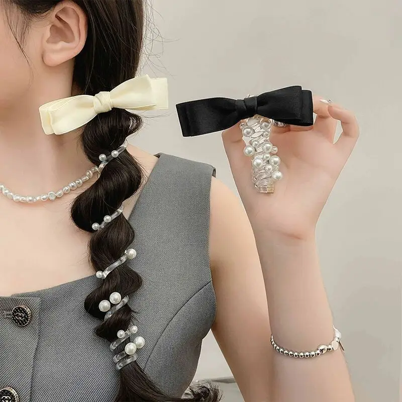 Женские Резинки Для Волос С Серебряным Бантом Эластичные Телефонным Проводом