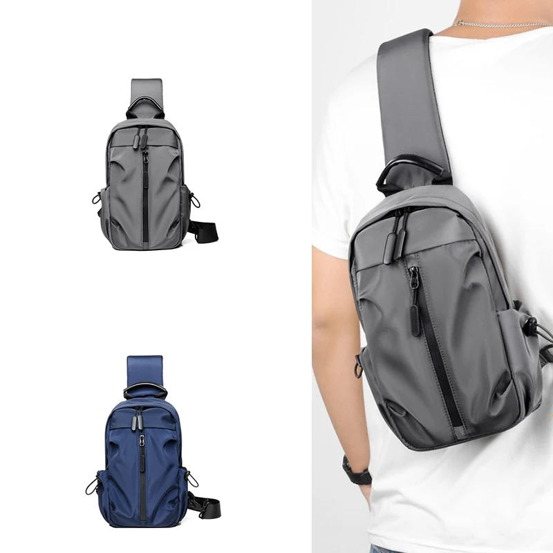 Custom Lightweight One Shoulder Purse Travel Sports Casual Nylon Cross Body Mens Chest Bag Messenger Sling Bags For Men Box