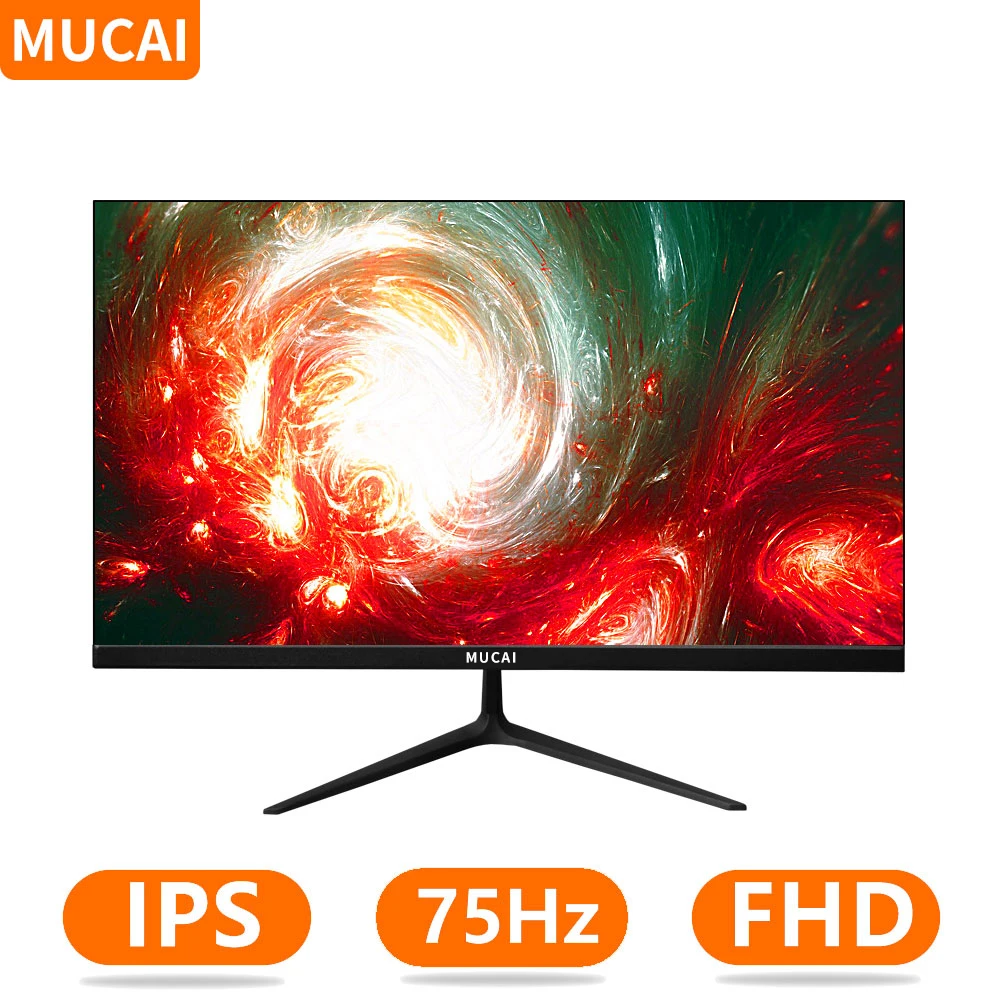 

MUCAI 22 Inch Monitor Office Gaming Computer Display FHD 1080P IPS Light Screen HDMI-compatible VGA Power Por 1920*1080