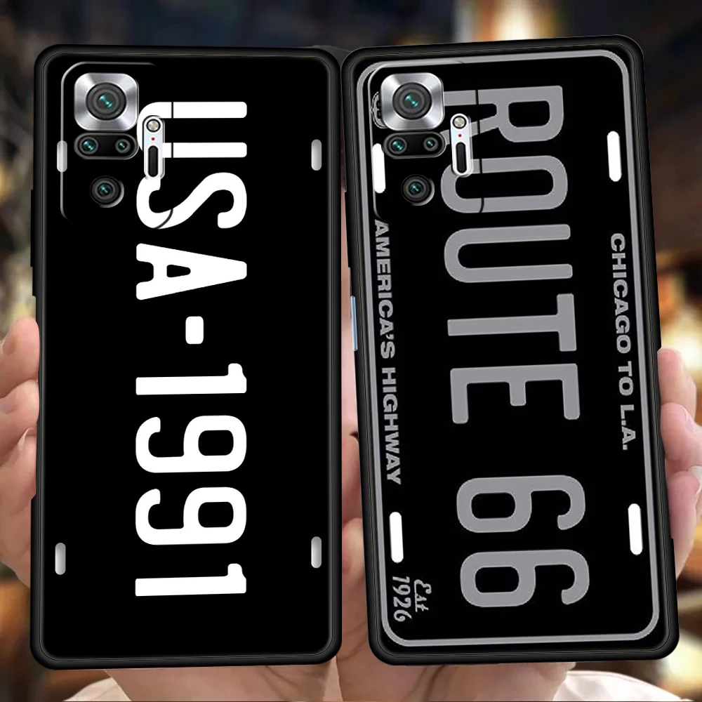 

Retro Funny License Plate Number Phone Case for Xiaomi Redmi NOTE 12 Pro K40 K50 Gaming 9T 9A 9C Note 8 8T 9 9S 10 11 Pro Shell