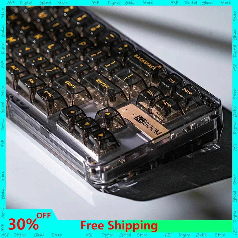 

Original Phantom 68 Wireless Bluetooth Keyboard Transparent RGB Luminous Three-Mode Ergonomic Customized Mechanical Keyboard