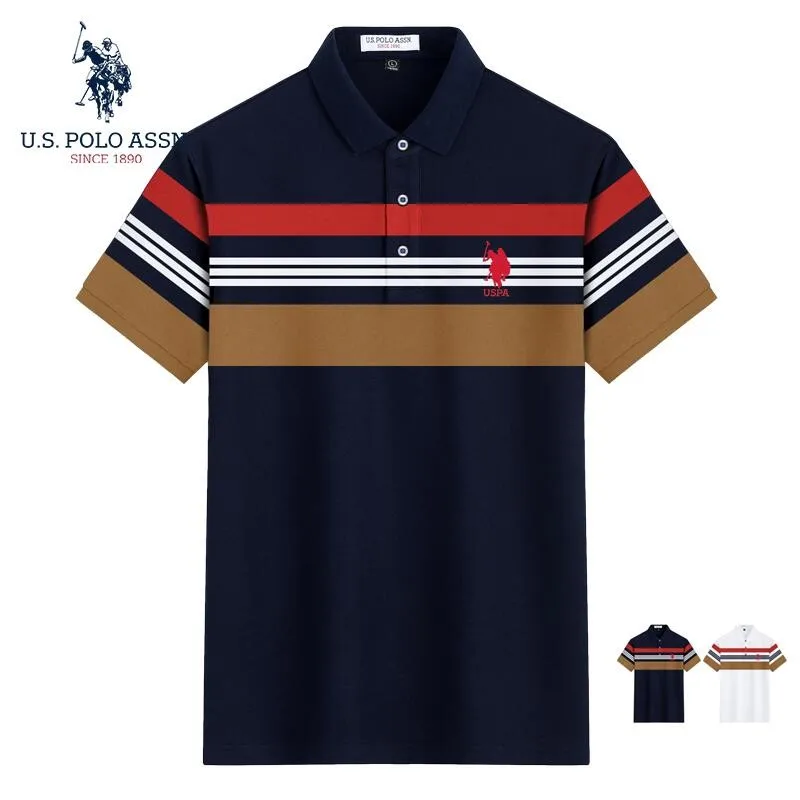 Поло США ASSN. Классическая мужская Свободная дышащая Модная рубашка-поло в