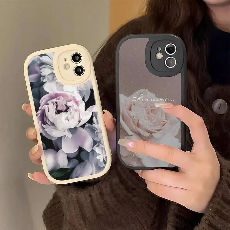 

Peonies beautiful flower Phone Case Hard Leather Phone Case For iPhone 14 13 12 Mini 11 14 Pro Max Xs X Xr 7 8 Plus