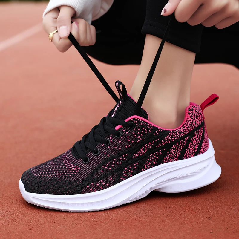 Women's Tennis Shoes Anti Skid Woman Sneakers Comfortable Lace UpOutdoor Sports Casual Walking Shoes