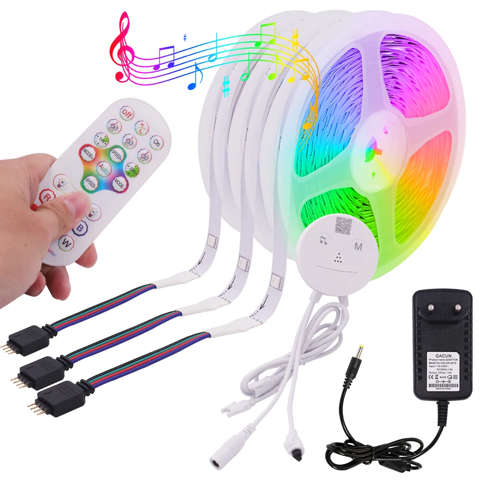 

Светодиодная ленсветильник RGB с поддержкой Bluetooth, 30/40 м, 5050 SMD, 5/10 м