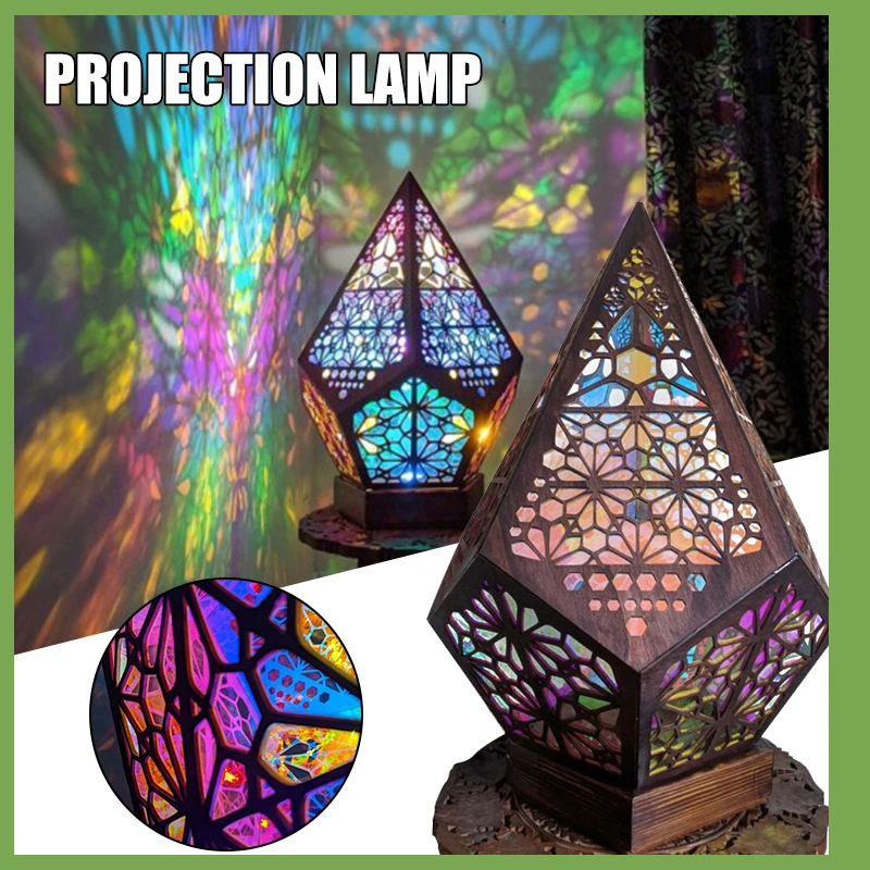 

New in Polar Star Diamond Lamp LED Projection Bohemian Decorative Lamp Geometric Light Home Decor Bedroom Standing Lamp /WS chri