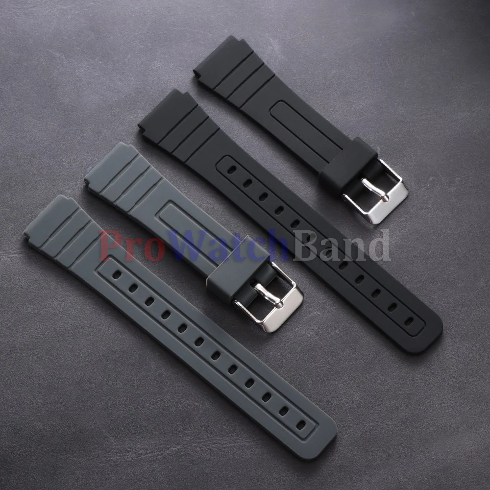 Фото Силиконовый ремешок для часов Casio F91W W800H SGW400 F84 F105/108 A158/168 AE1200, 18 мм, водонепроницаемый, резиновый, замена браслета №4