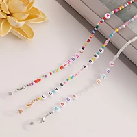 bohemian letters colorful beads glasses chain accessories non slip sunglasses hanging cord