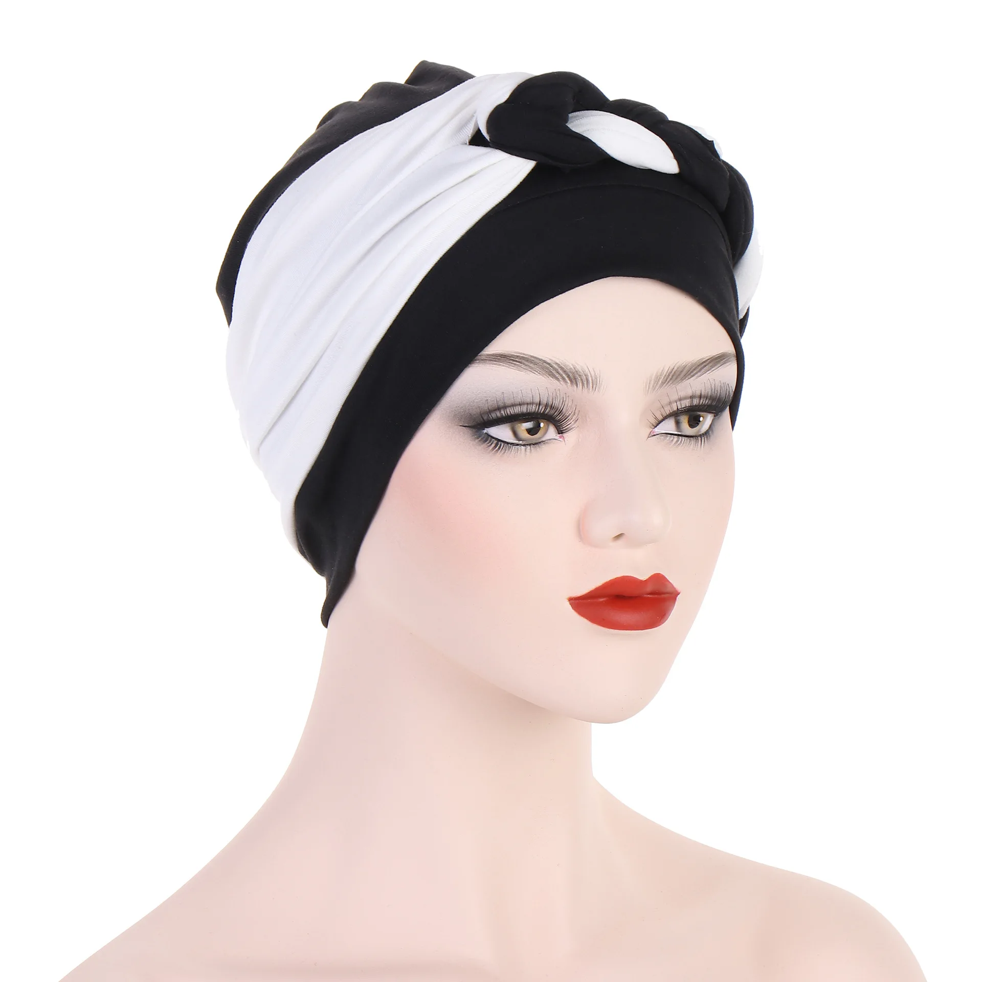 Muslim Women Hijab Solid Color Braid Turban for Islamic Ramadan Women Clothing Inner Hijabs for Female Party Elegant Caps