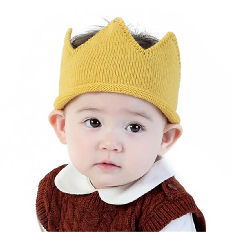 

5 Types Lovely Winter Autumn Infant Photography Soft Crochet Knitted Crown Hat Beanies Headwear Accessory