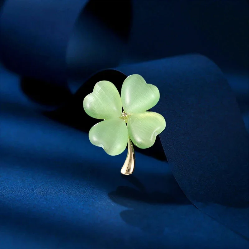 Камень кошачий глаз счастливая трава нагрудный цветок аксессуары нишевый магнит