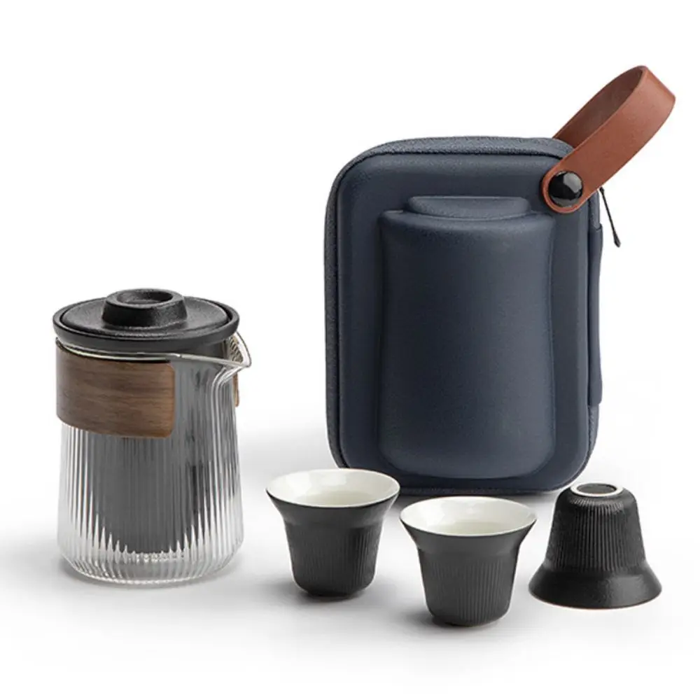 

Новинка 2023, дорожный портативный стеклянный чайный сервиз, керамический устойчивый набор чайных чашек с чехлами, популярный дорожный необходимый чайный сервиз, аксессуары