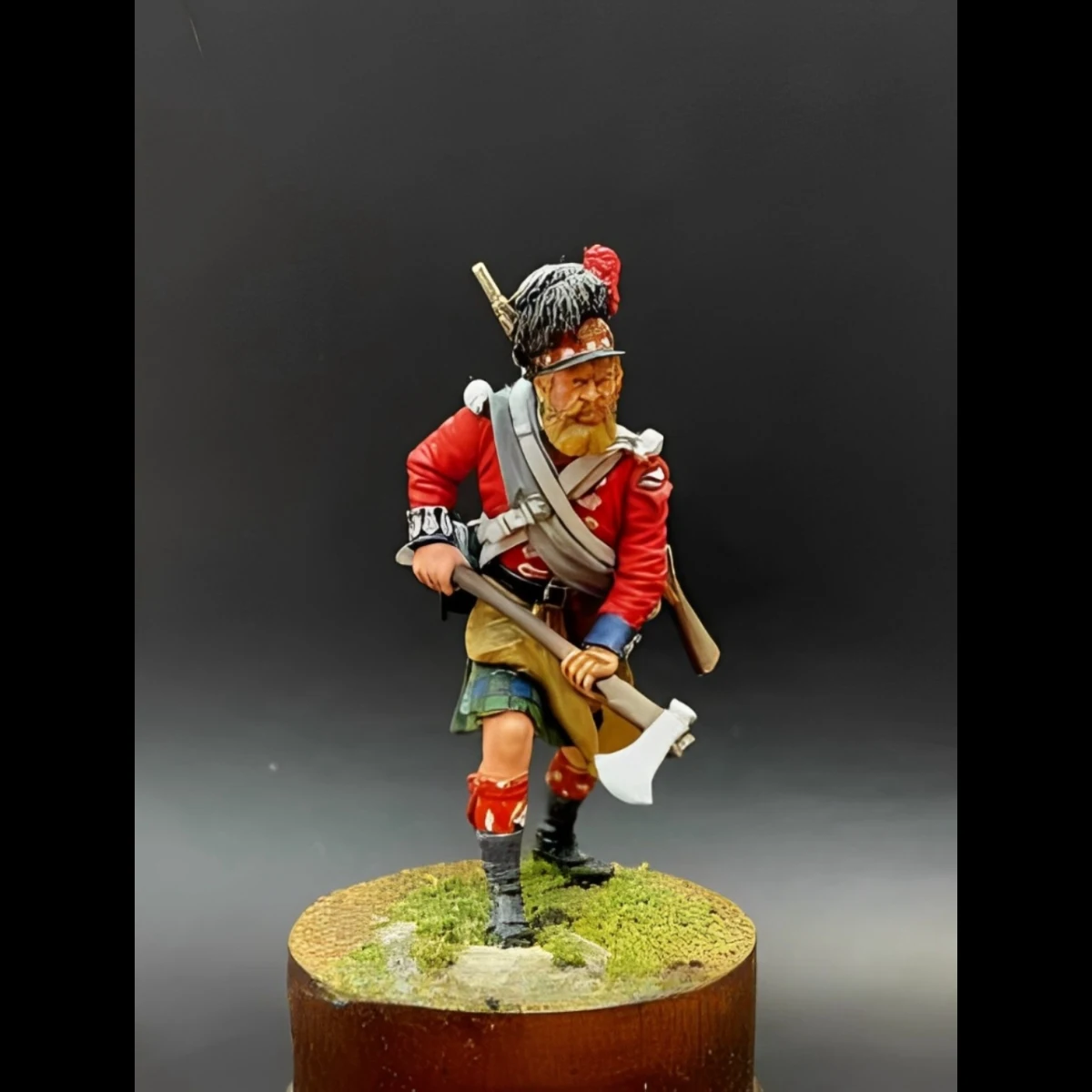 Комплект неокрашенной модели из смолы 54 мм Royal Highlander Черная гвардия в разобранном