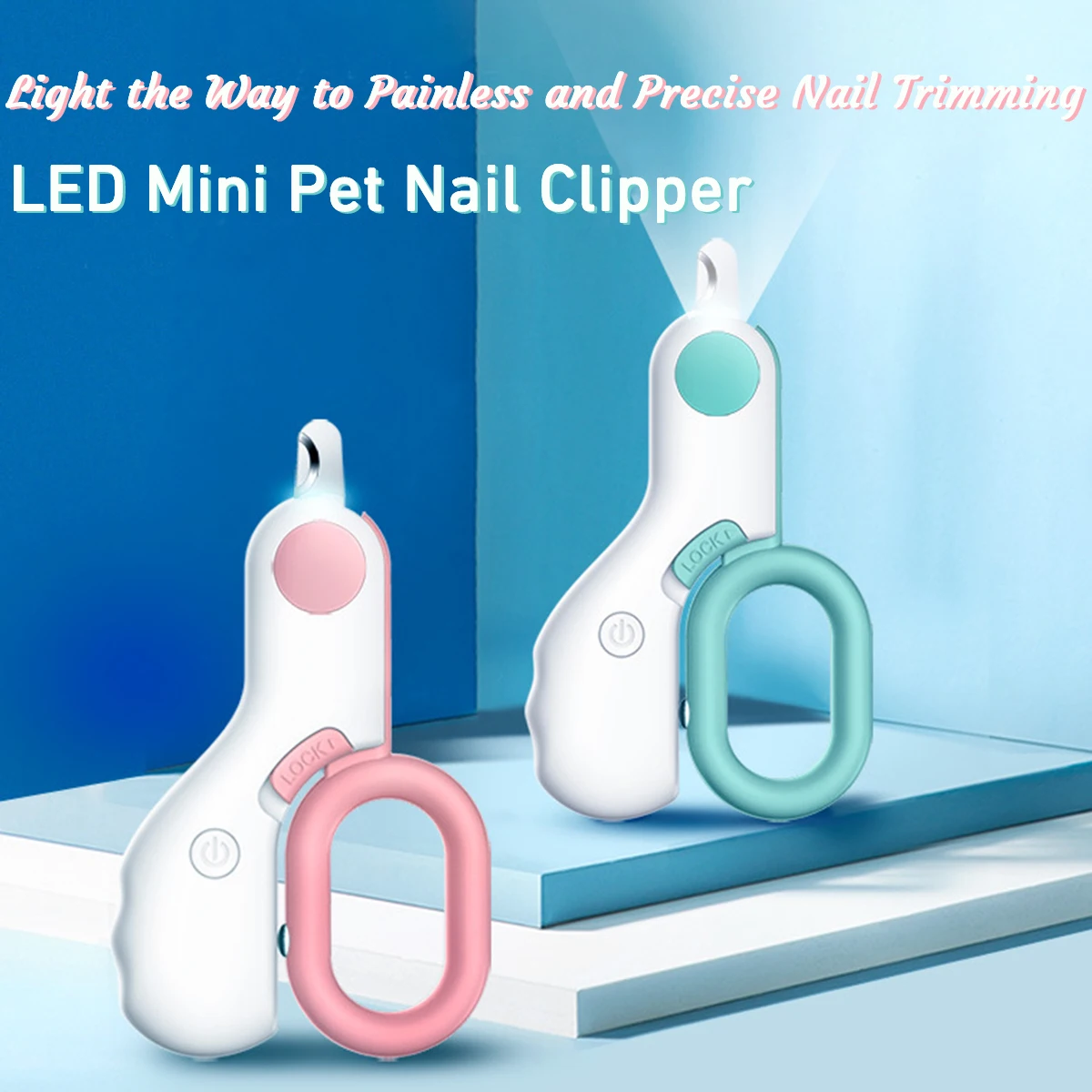 

LED Petite Pet Nail Clipper Safe Effective Dog Cat Nail Grooming Light Up Paw Trimmer Puppy Illumination Cutting Tool Scissors