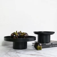 round black white decorative tray storage organizer abs tray fruit perfume cosmetic tray home decor plates simple storage plate
