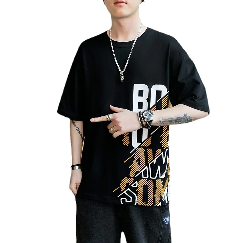 

New Arrival Super Large 100% Cotton Short Sleeved T-shirt Fashion Brand Versatile and Loose Plus Size 2XL-5XL 6XL 7XL8XL9XL10XL