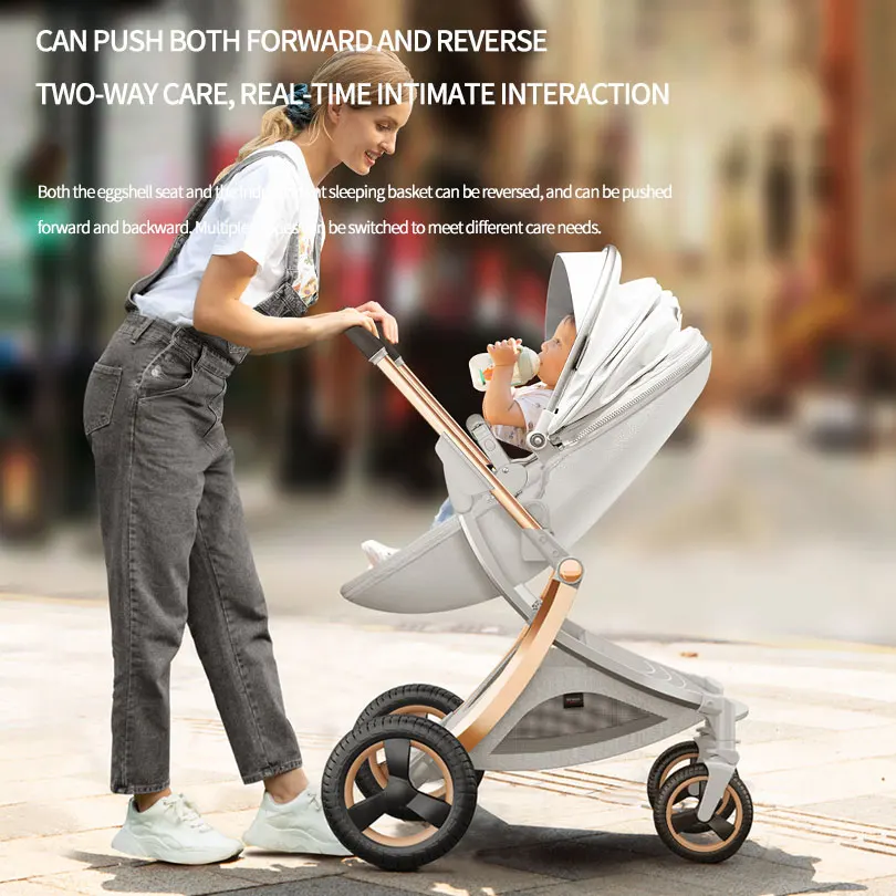 Роскошная детская коляска из яичной скорлупы 3 в 1 компактная Kinderwagen Carrito Poussette En