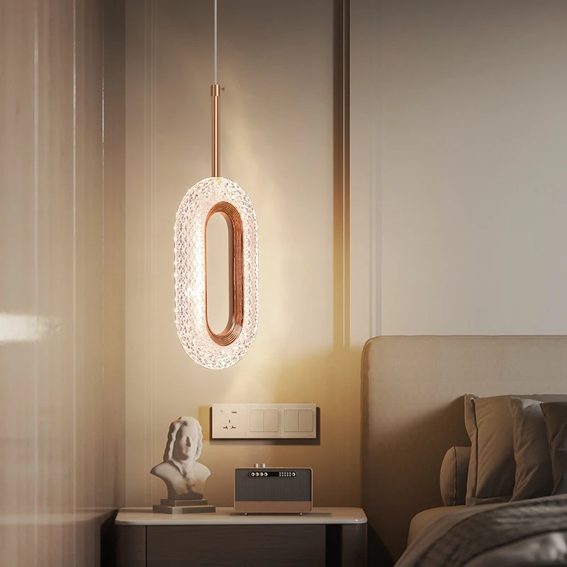 Modern Led Crystal Pendant Lamp for Bedroom Bar Pendant lights Bedside Hanging Lamps Nordic Chandelier Indoor Lighting Fixtures