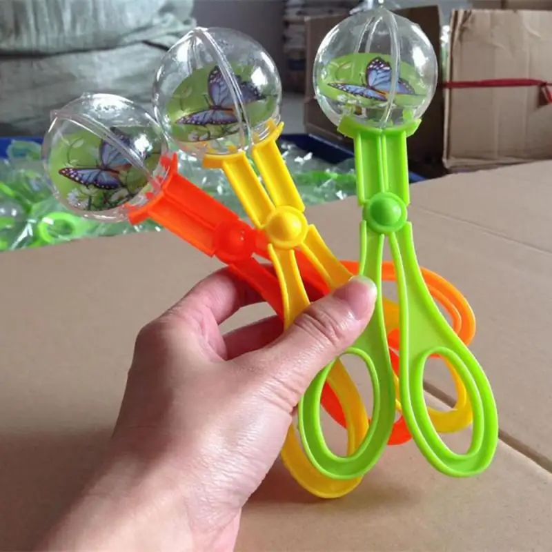 

Insects Catcher Tongs Kids Toy Round-headed Plastic Transparent Blister Shell Portable Scissors Clip Bug Insect Catcher Scissors