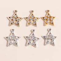 10pcs 19x21mm fashion crystal star charms for jewelry making women cute earrings pendants necklaces diy bracelets craft gift