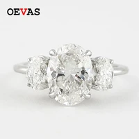 oevas 100 925 sterling silver sparkling oval high carbon diamond luxury wedding rings for women enagegment fine jewelry gifts