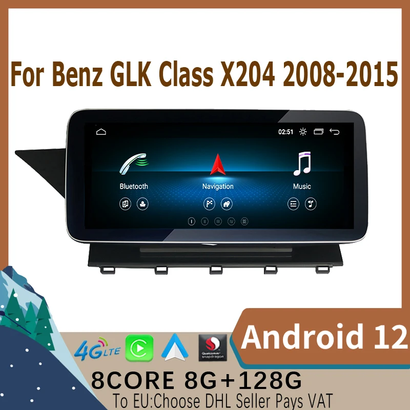 

Android 12 Snapdragon For Mercedes Benz GLK Class X204 2008-2015 LCD Car Multimedia Player GPS Radio Navigation Head Unit