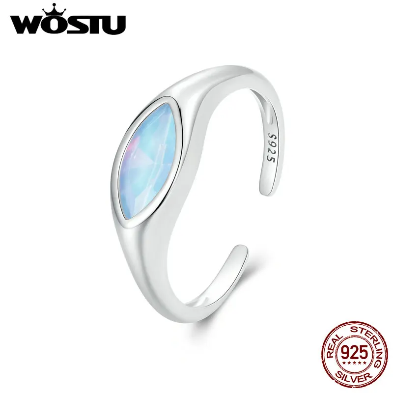 WOSTU Оригинальное кольцо из стерлингового серебра 925 пробы с застежкой на глаза