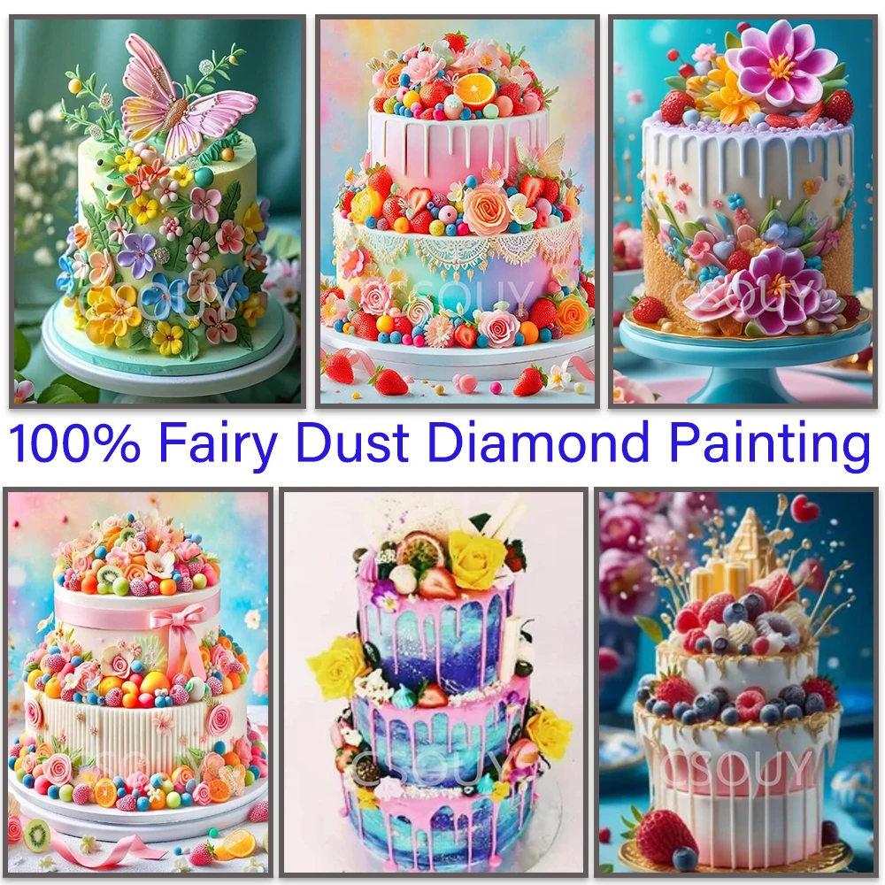 Торт Brithday Fairy Dust-Full Square Drill Кристалл Алмазная картина вышивка крестиком мозаика