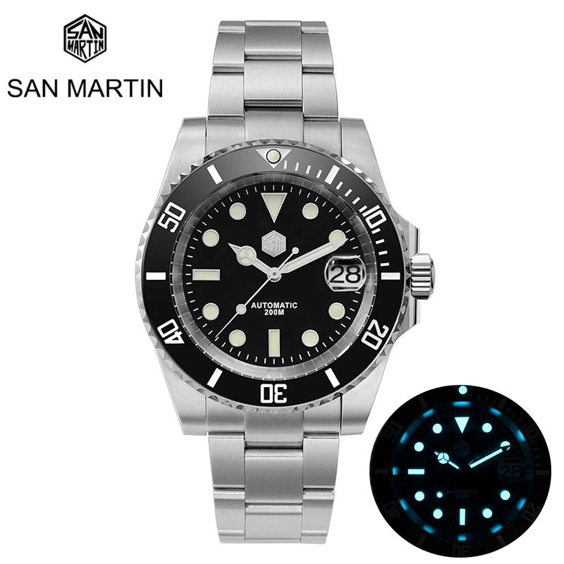 

San Martin 40.5mm Water Ghost V3 Sub Diver Luxury Men Watch NH35 Automatic Mechanical Business Wristwatches Sapphire 20Bar Lumed