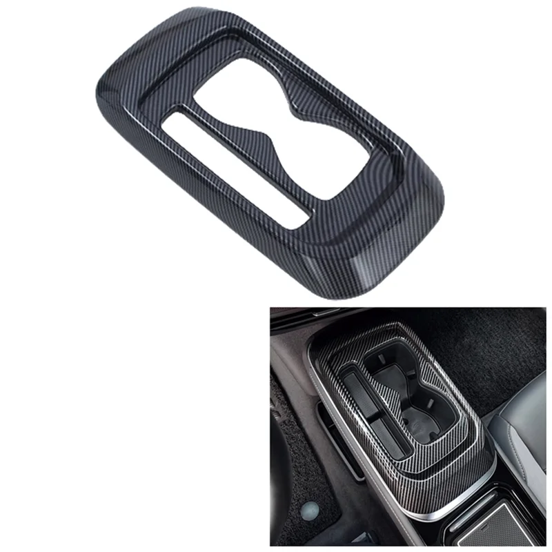 

Car Carbon Fiber Center Console Gear Shift Panel Water Cup Holder Cover Trim Stickers for-VW ID.4 CROZZ 2021 2022