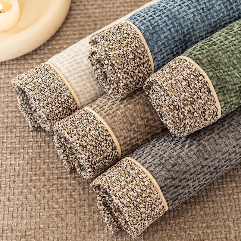New Solid Color Chenille Sofa Mat Cover Universal Striped Couch Cushion Dust-proof Non-slip Pet Cat Slipcover Living Room