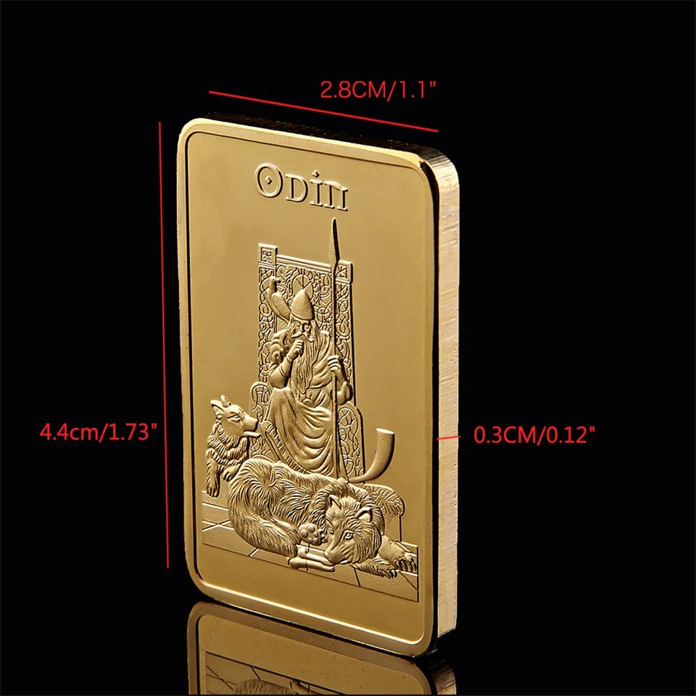 Норвежская Скандинавская мифология Odin отец богов 1 Унция Золотая балка коллекция