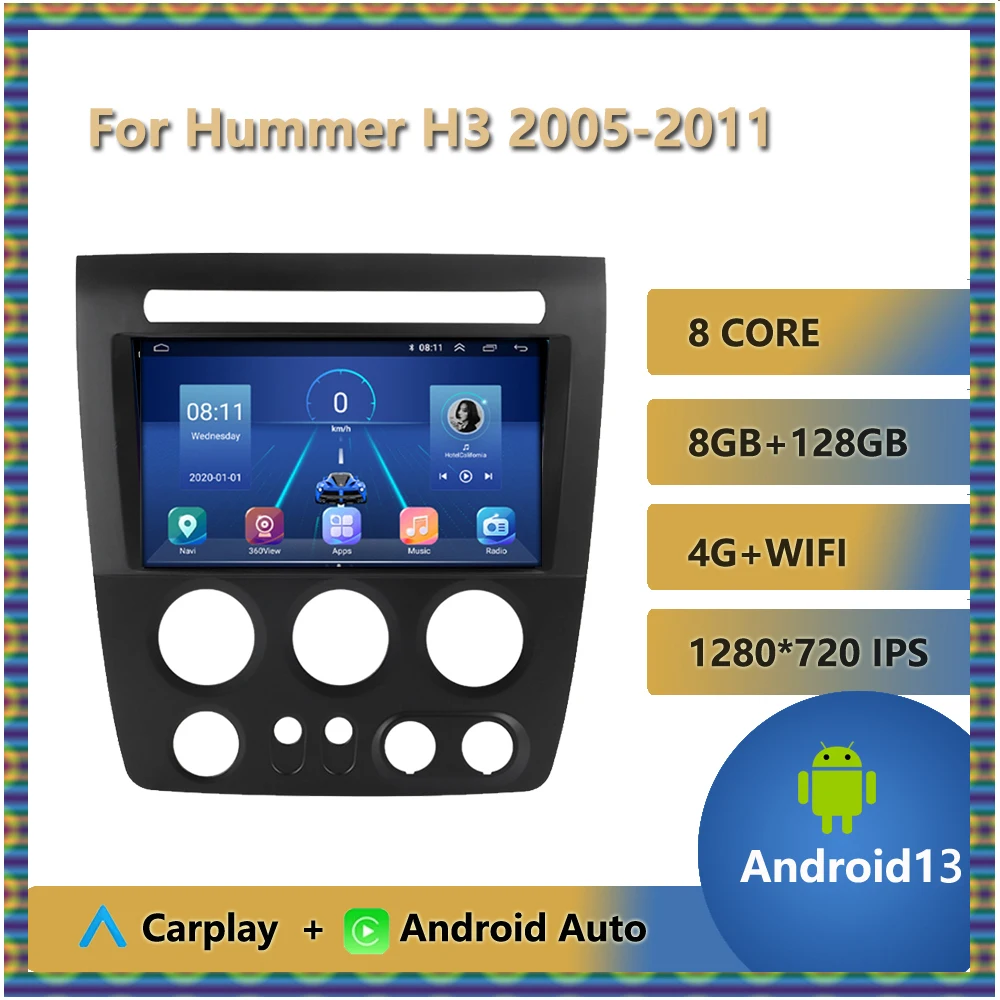 Android 13 для Hummer H3 2005-2011 Автомобильный радиоприемник Carplay Multimidia Видеоплеер Navi