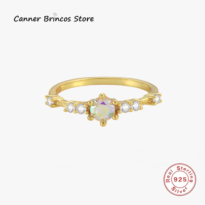 

CANNER 6/7/8 мм обручальные кольца для женщин 100% 925 пробы серебро 2022 новый модный простой Снежинка Радуга Циркон перстень