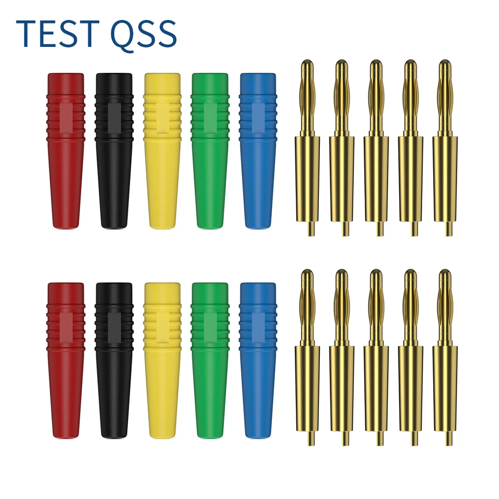 

QSS Комплект 10 золотистых банановых разъемов 2 мм