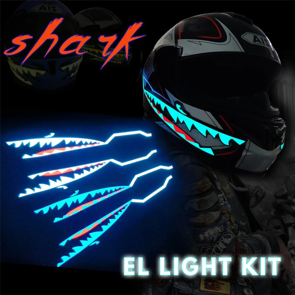 

Shark Style Motorcycle Helmet Light Strip LED Night Signal e Glowing Luminous Modified Sticker